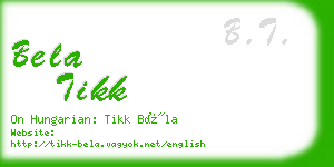 bela tikk business card